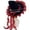 Black and Burgundy, variant on Halloween Witch Hat 18.89 Inch, Black Velvet with Red Sheer Ruffle Brim, Bows, Pearl Beads, Gold Star Charm, Gothic Vampire Costume Accessory for Adult Party, Cosplay & Masquerade