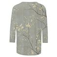 thumbnail image 3 of 3/4 Length Sleeve T-Shirts for Women New Summer Clothing Tops Fashion Floral Print Shirts Women's Blouses Pullover Tops, 3 of 5