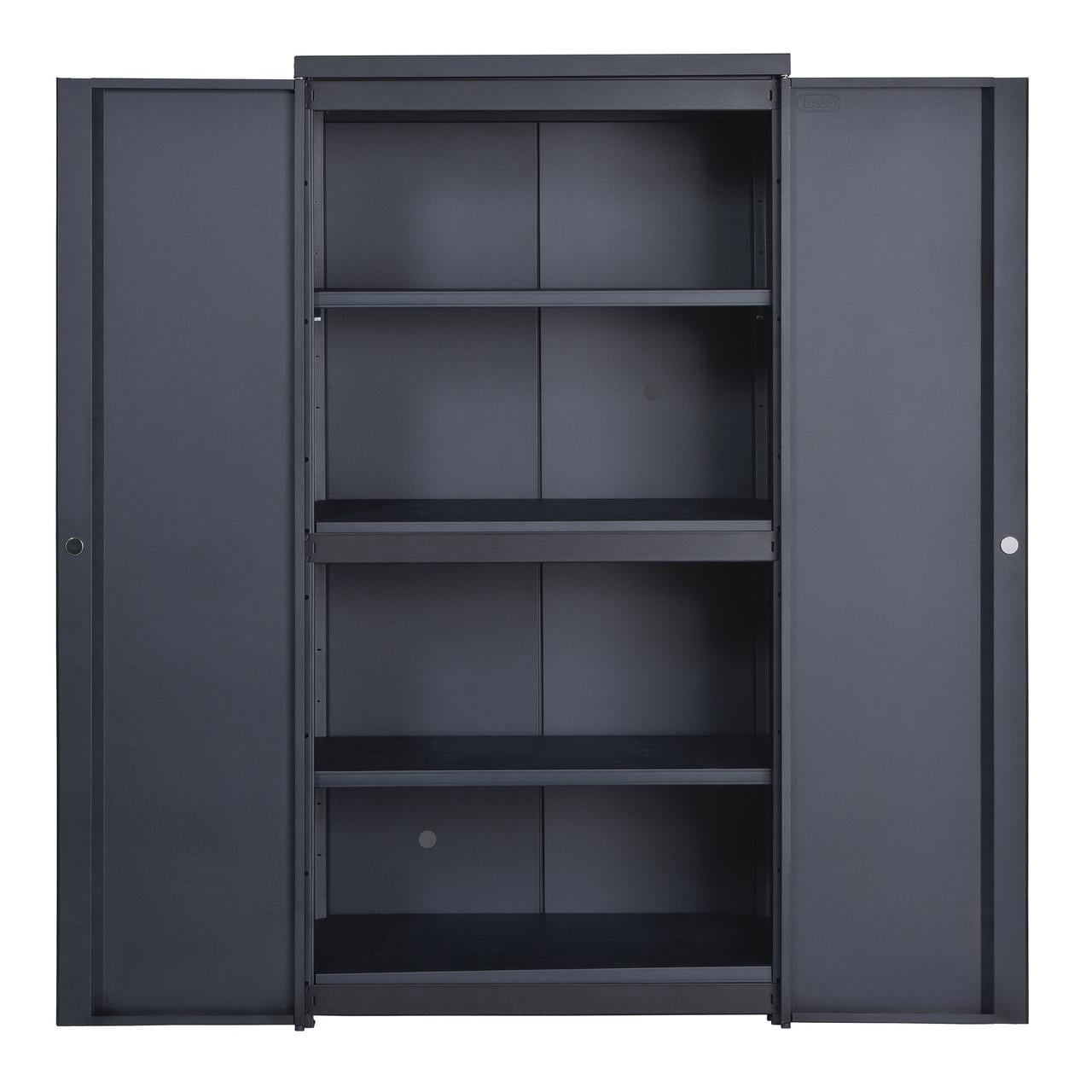 Edsal Lightweight Aluminum Freestanding Tall Garage Storage Cabinet, Black