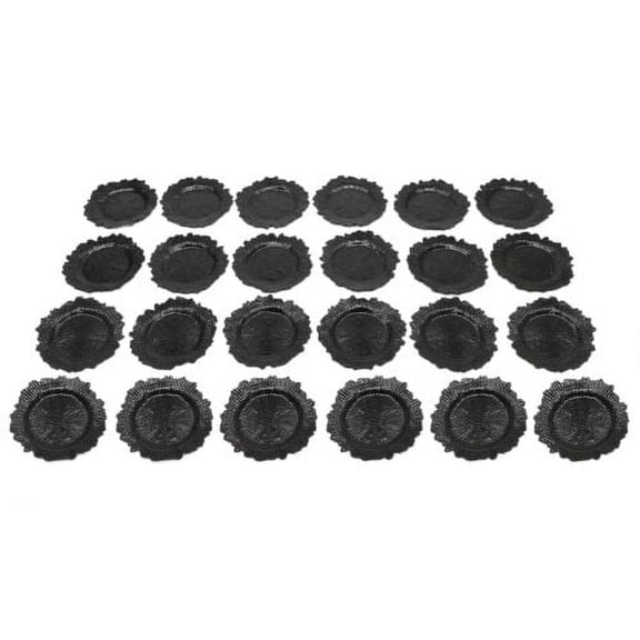 Modern 24pcs Reef Charger Plates Round Dinnerware Tableware Plate Dinner Plate 32cm Black 12.6in