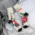 thumbnail image 5 of Rateoe Merry Christmas 1 for Women Casual Calf Socks - Cute Crew Socks - Thin Soft Above Ankle Socks Size 5-11, 5 of 6