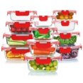 thumbnail image 1 of Juego de recipientes de vidrio para almacenamiento de alimentos KOMUEE 24 piezas con tapas, 1 of 7