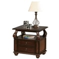thumbnail image 1 of ACME Amado Rectangular 2-Drawer Wooden End Table with Open Shelf in Walnut, 1 of 5