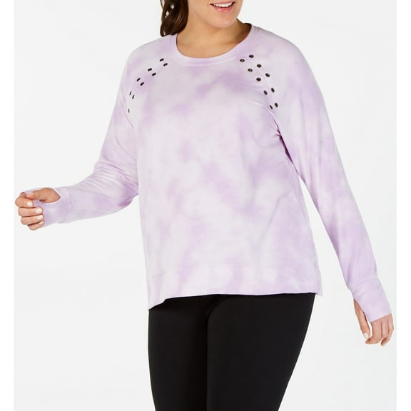 Ideology Womens Sweater Plus Tie-Dyed Grommet Pullover