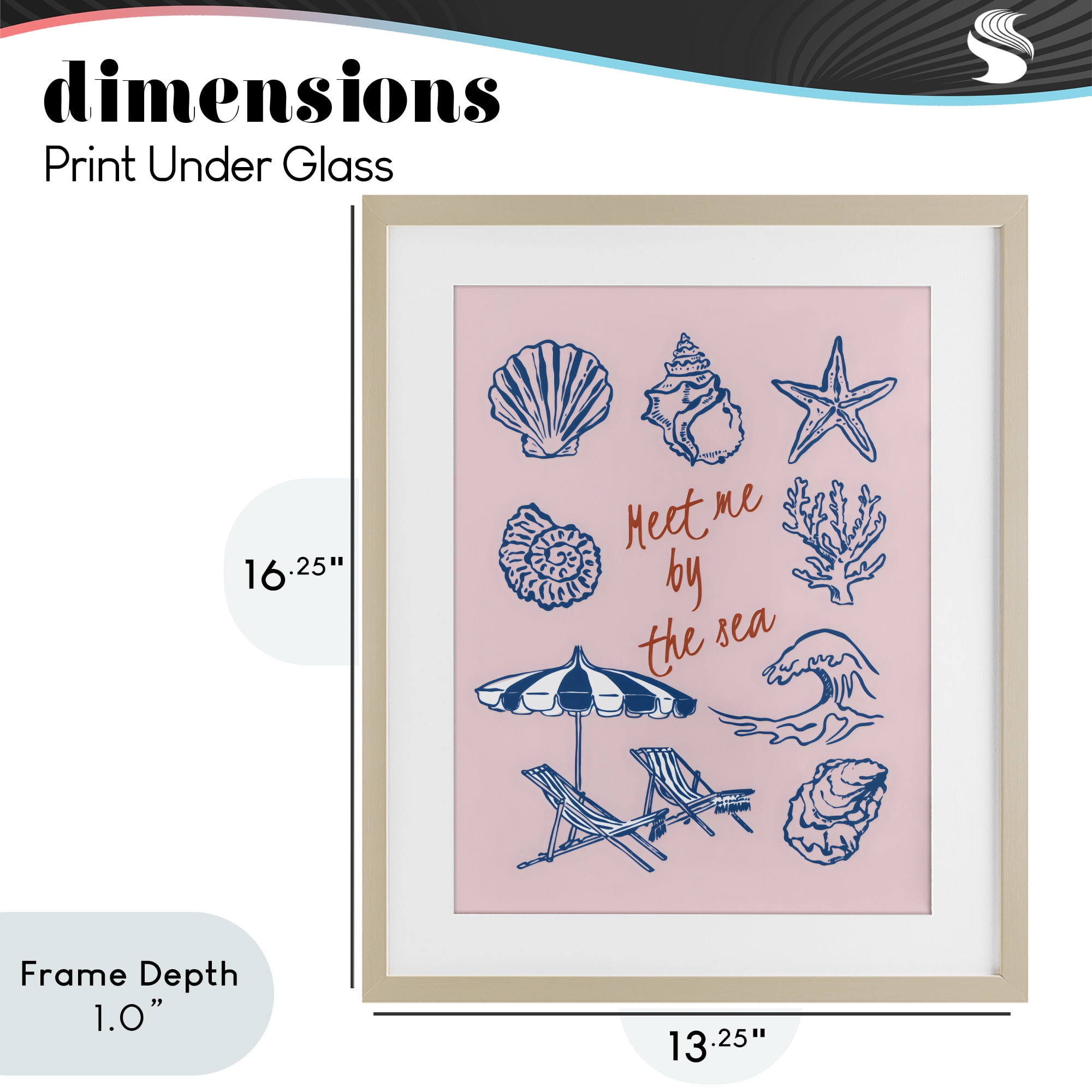 Stupell Industries Meet Me By The Sea Birch Framed Print Under Glass, design by The Prints Vibe