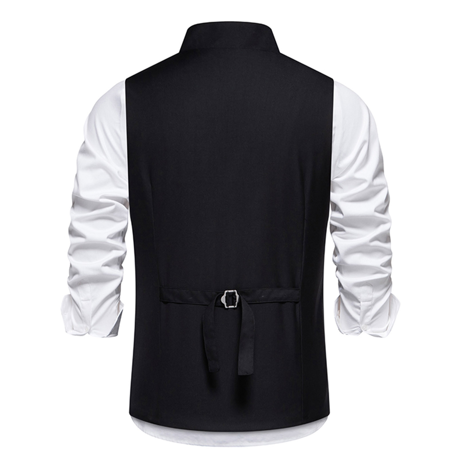 YLSDL Men's Solid Color Asymmetric Mock Neck Pocket Vest for Performance Wedding Party Party ...