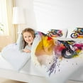 thumbnail image 4 of Feelyou Modern Motorcycle Print Bedding Comforter Set, Watercolor Artwork Twin Comforter Sets, Dirt Bike Lover Reversible Bedding Set, Microfiber Bedroom Decor, 2pcs, 4 of 8
