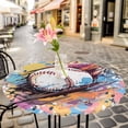thumbnail image 6 of Baseball Sports Round Tablecloth for 45-54 Inch Tables, Fitted Table Cover with Elastic Edge, Minimalist Geometric Smear Art Waterproof Outdoor Table Cloth Protector for Patio Garden Dinner Picnic, 6 of 9