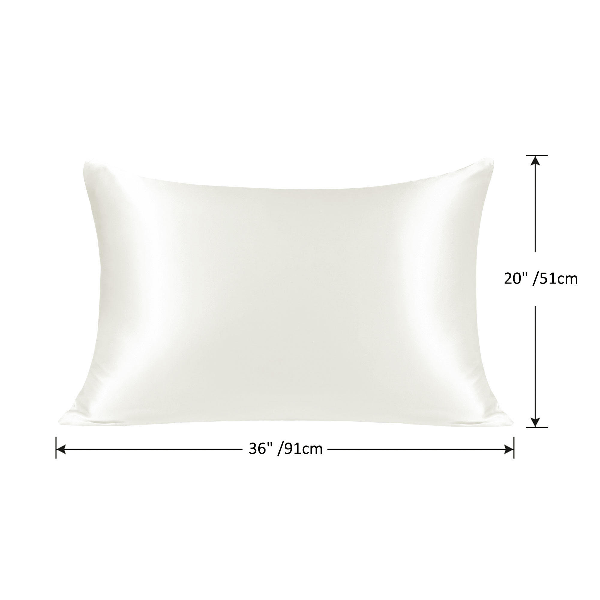 PiccoCasa 1Pc 19 Momme Silk Pillowcase with Hidden Zipper Pearl White King(20"x36") - image 4 of 6