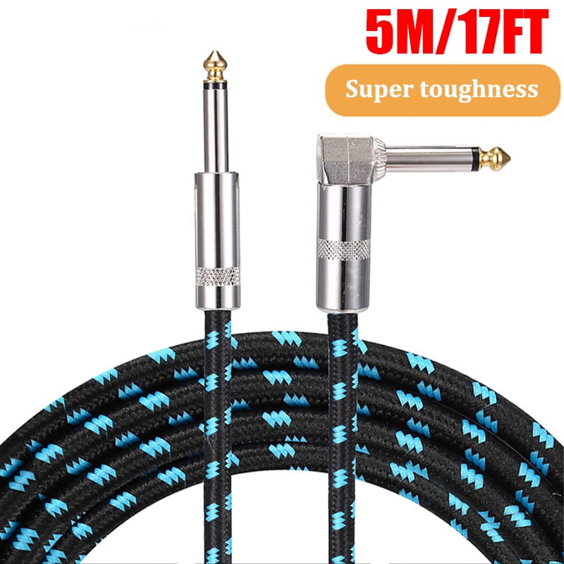 Guitar Cable 17FT/5M Premium Electric Instrument Bass Cable Gold Tip
