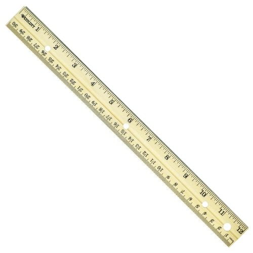 Wood ruler with metal edge deals