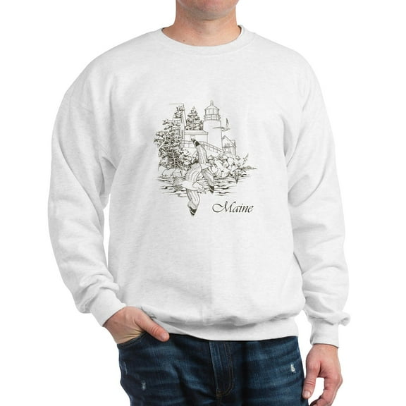 CafePress - Maine Nubble Lighthouse Sweatshirt - Crew Neck Sweatshirt