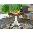 thumbnail image 2 of East West Furniture Kitchen Table with Drop Leaf - Walnut Table Top and Linen White Pedestal Leg Finish, 2 of 2