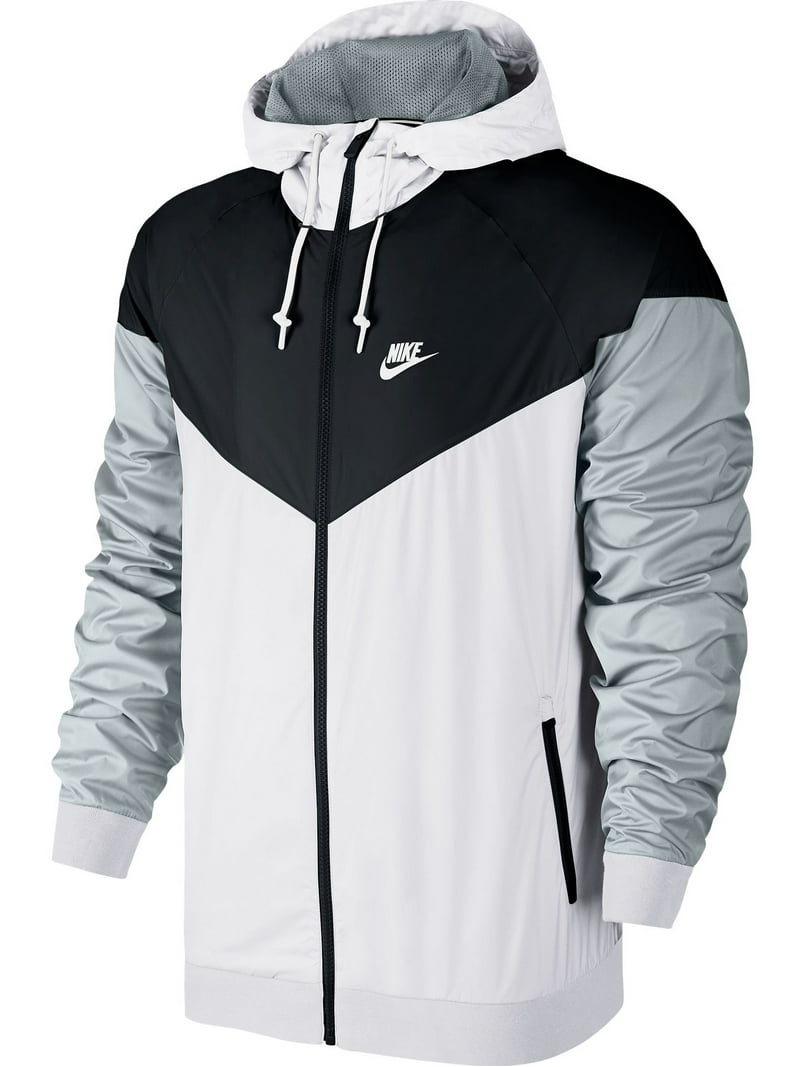 Prueba atención Operación posible Nike Sportswear Windrunner Men's Hooded Jacket White/Black/Wolf Grey  727324-101 - Walmart.com