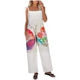 thumbnail image 2 of Pantalons Femmes Dames Imprimé Été Sans Manches Dos Nu Longues Combinaisons Rompers Combinaison Verte M, 2 of 6