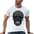 thumbnail image 5 of Unisex Black Skull Graphic T-Shirt, Short Sleeve Crew Neck Casual Tee, Gothic Style Shirt for Men and Women, 5 of 6