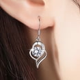 thumbnail image 3 of Aretes Colgantes en Forma de Corazón de Plata Esterlina 925 para Mujer, Aretes de Piedra de Nacimiento Brillante de Oro Blanco de 14K, Aretes de Palanca de Corazón Dulce, 3 of 6