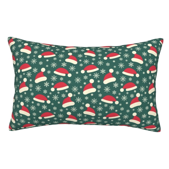 Balery Santa Hat Joy Green Festive Funda de Cojín Estampada, Regalos para Mujeres, Regalos de Amor para Ella, Regalos para Novia o Esposa, Funda de Almohada-20"x30"