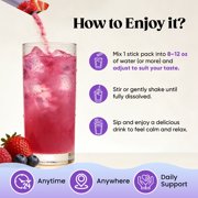 Venture Pal Calming Powdered Drink Mix, Magnesium Glycinate, Ashwagandha, L-Theanine,Vitamin D, Lions Mane, Sugar Free Magnesium Supplement Blend for Relax & Focus, Non GMO, Vegan, On The Go