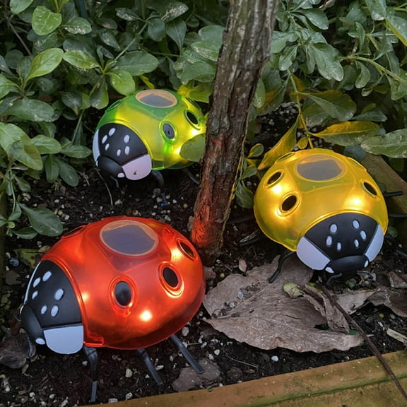 Solar Lights under $5! Xqxayjr Solar Powered Garden Lights Outdoor, Ladybug Shape LED Landscape Lighting, Warm White Patio Pathway Lights for Yard Decoration