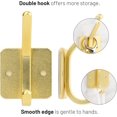 thumbnail image 3 of Colgador de toallas de cocina, 4 piezas, gancho de pared autoadhesivo, gancho doble para toallas, gancho impermeable, dorado, 3 of 5