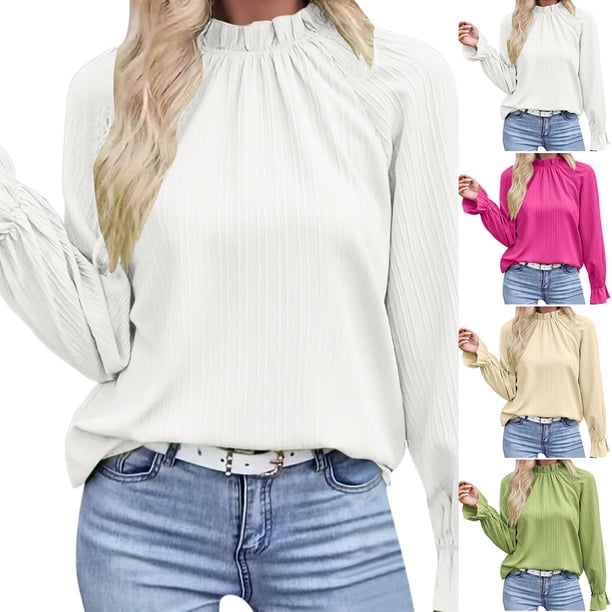 Chaqueta corta,Camiseta de verano de manga larga con cuello alto para mujer, corte regular, informal y cómodo, mezcla de poliéster y elastano, lavar a mano con agua fría, sopatenor