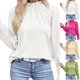 thumbnail image 1 of Chaqueta corta,Camiseta de verano de manga larga con cuello alto para mujer, corte regular, informal y cómodo, mezcla de poliéster y elastano, lavar a mano con agua fría, sopatenor, 1 of 9