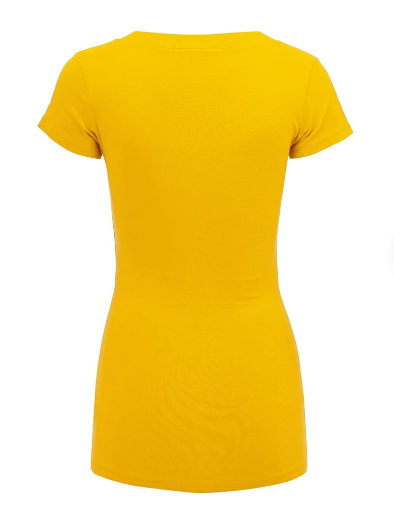 Made by Johnny Women's Basic Fitted Short Sleeve V-Neck T