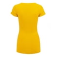 thumbnail image 3 of Made by Johnny Women's Basic Fitted Short Sleeve V-Neck T Shirt XL YELLOW, 3 of 6