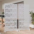 thumbnail image 2 of MAYEERTY Outdoor Metal Privacy Screen 6ft × 3ft White, 6-Panel Geometric Y-Pattern Decorative Screen, Weatherproof for Patio, 2 of 6