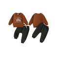 thumbnail image 2 of Baby Toddler Boy Fall Outfits 6 12 18 24 Months 2T 3T 4T Long Sleeve Tractor Letter Print Tops + Pants Set Warm Clothing, 2 of 9