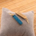thumbnail image 3 of Zeva jewels Sky Blue Sugar Druzy Gemstone Gold-plated Lever-Back Earring For Birthdays, Wedding, Parties, 3 of 3