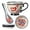 B, variant on Cozival Ceramic Soup Mug with Plate & Spoon, 17.6 oz Microwavable Bowl with Large Handle, Multi-Purpose Coffee Cereal Oatmeal Container(Retro Style)