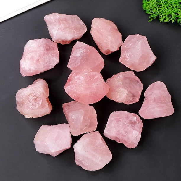 Xiao Hua Piedra de cristal natural cruda de 1 kg, piedra de aromaterapia, piedra de expansión a granel, piedra decorativa de cristal mineral natural irregular rosa de 2-5 cm.