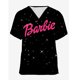 thumbnail image 3 of Uniforme de enfermera, uniforme de trabajo esmerilado con cuello en V y manga corta con estampado de princesa Barbie para mujer, uniforme médico, spa de enfermería, mascota, guarida, 3 of 5
