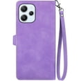 thumbnail image 3 of Zipper Storage Design Wallet Phone Case for Xiaomi Redmi 12, Skin Friendly Feel Leather Case with Magnetic Clasp and Muliti-Card Slots Holster for Redmi 12,SZY Purple, 3 of 8