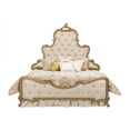 thumbnail image 3 of Michael Amini Platine de Royale Queen Velvet Panel Bed - Champagne Ivory, 3 of 13