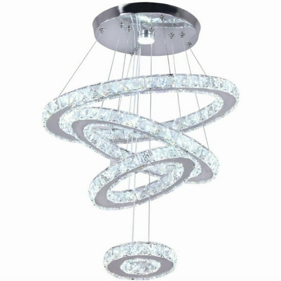 Modern Chandelier Large High Ceiling Chandelier 4 Ring Led Pendant Light Bedroom