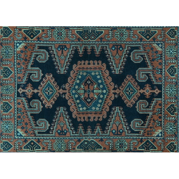 Ahgly Company Indoor Rectangle Persian Light Blue Traditional Area Rugs, 8' x 12'