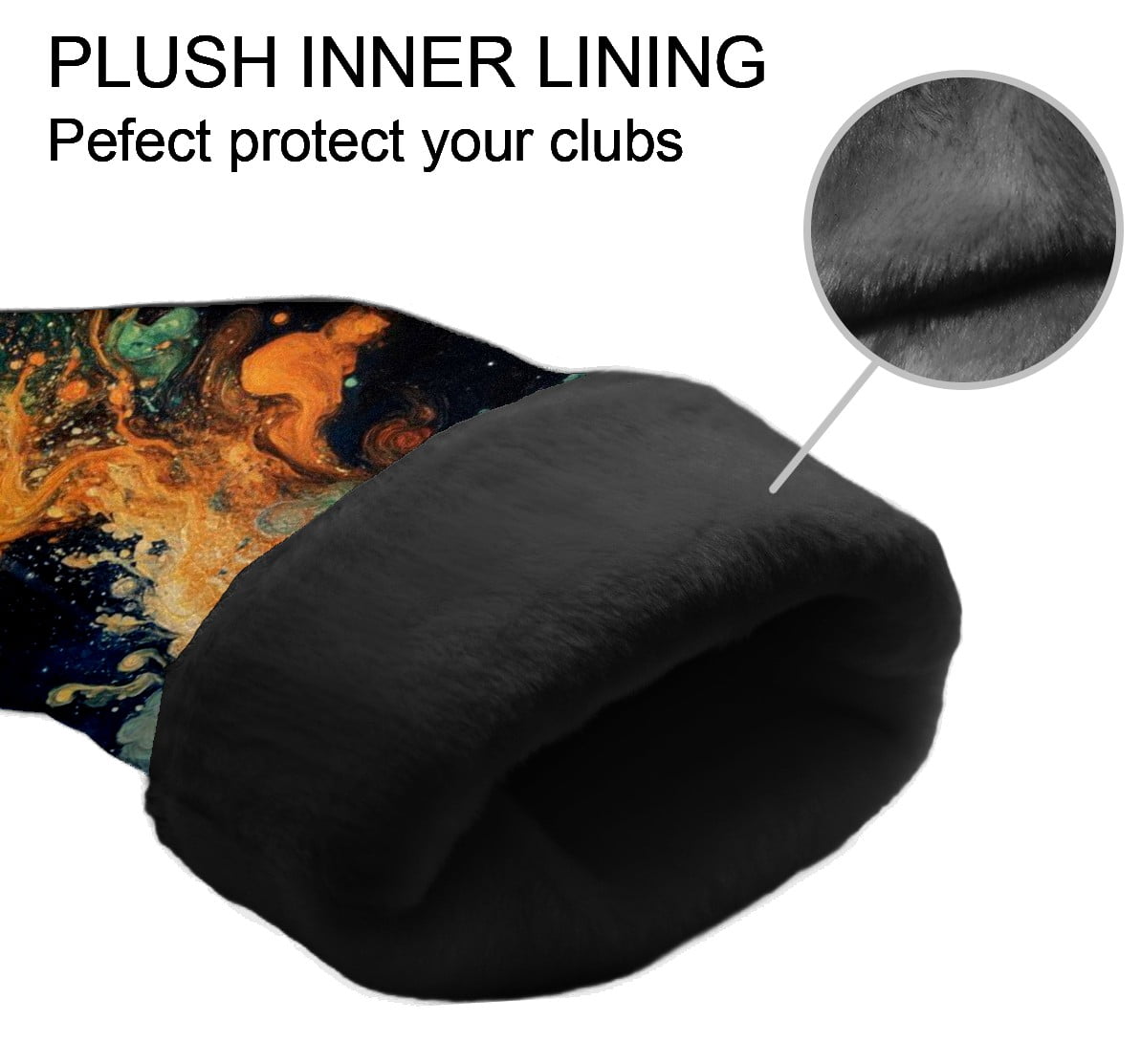 Golf Head Covers - Oil Painting Style Design, Premium Waterproof PU Leather, Plush Lining, Fits Driver/Hybrid, Artistic Golf Gift
