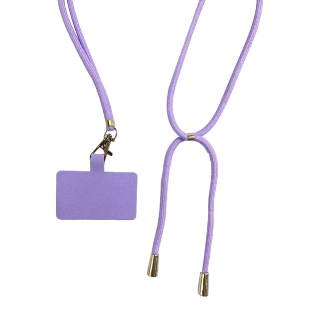 sweethay Cordones anticaída universales para teléfono, parche cruzado para teléfono móvil, cuerda colgante para el cuello, correa ajustable, Teléfono y Comunicación Violeta