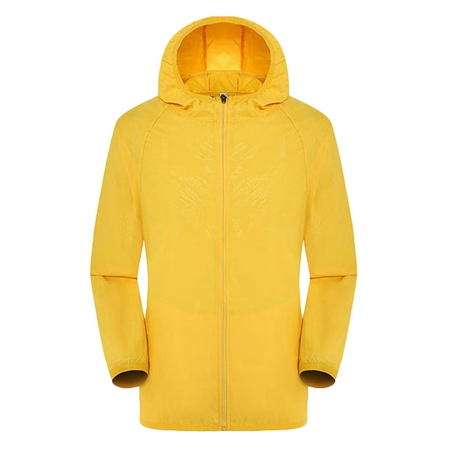 Sun Protection Hooded Jackets Men's Outdoor Sports Rain Jackets Waterproof with Hood Lightweight Windbreaker Jacket