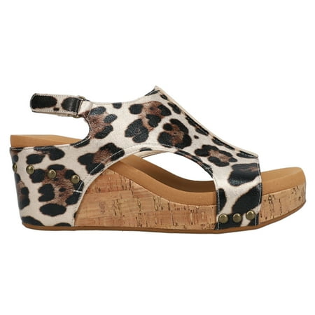 

Corkys Womens Carley Leopard Studded Casual Sandals Casual