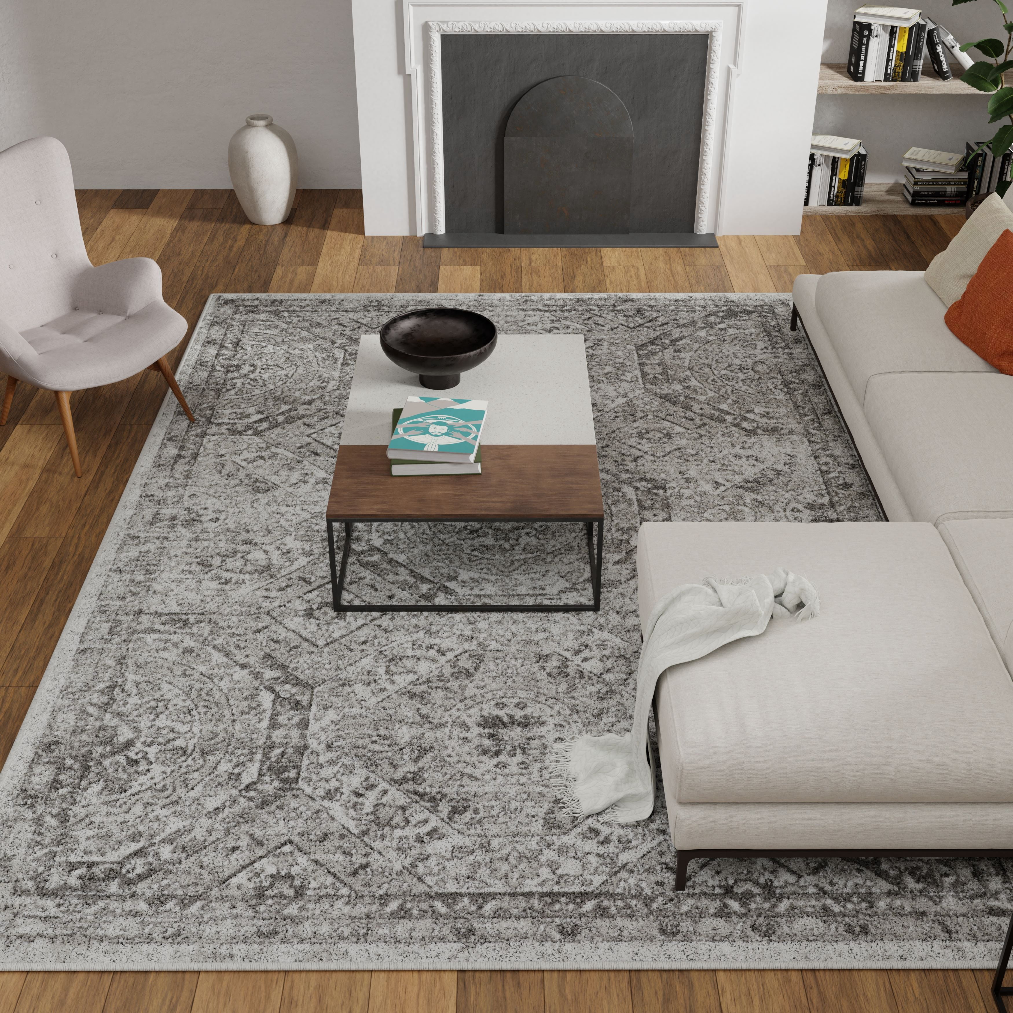 Loomaknoti Rhane Alvezi 6' x 9' Gray Oriental Indoor Area Rug