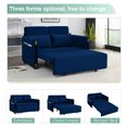 Muumblus 54" Pull Out Sleeper Sofa, Modern Velvet Convertible Loveseat