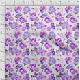 thumbnail image 4 of oneOone Polyester Spandex Purple Fabric Floral Craft Projects Decor Fabric Printed By The Yard 56 Inch Wide, 4 of 4