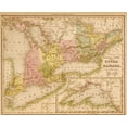 thumbnail image 2 of Vintage Maps 14x12 Black Ornate Wood Framed with Double Matting Museum Art Print Titled - Upper Canada 1844, 2 of 4