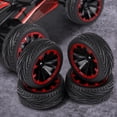 thumbnail image 1 of Peahefy 4pcs/set Tires Rubber Tyre Racing Off-Road Vehicle Wheel Rim for RC 1:10 Car Part, 1/10 Off-road Tires, RC Accessory, 1 of 8