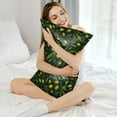 thumbnail image 5 of JUNZAN Green Branch Olive Silk Pillowcase for Hair and Skin,Cooling Sleep Both Sides Silk Satin Pillow Covers with Zipper for Women Men, 5 of 8