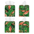 thumbnail image 2 of Kdxio Flamingo Print Tissue Box Cover,Square Decorative PU Leather Facial Paper Case Organizer Holder Dispenser for Bathroom,Night Stands,Desk,Car 5.2''X5.2''X5.2'', 2 of 8